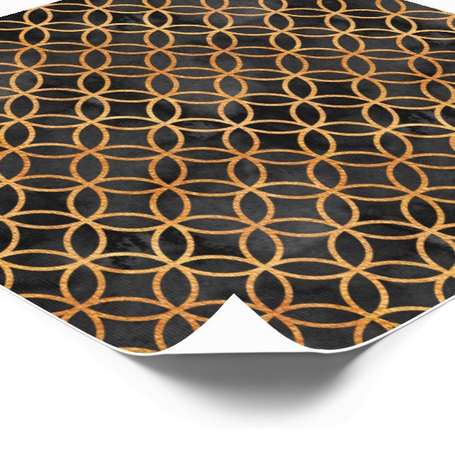 Black and Gold Seamless Pattern Temporary Tattoos (Angled)