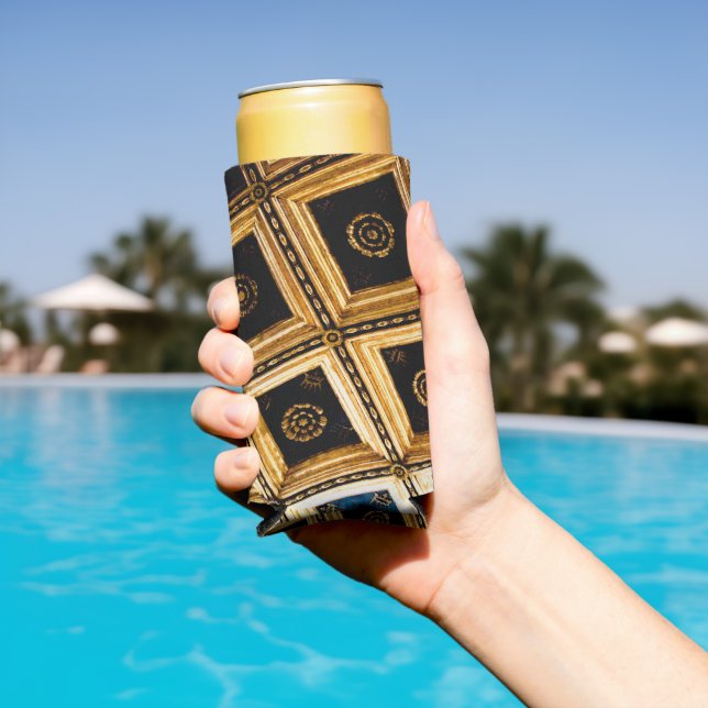 Black and Gold Seltzer Can Cooler (In Situ Pool)
