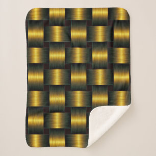 Black and Gold Sherpa Blanket