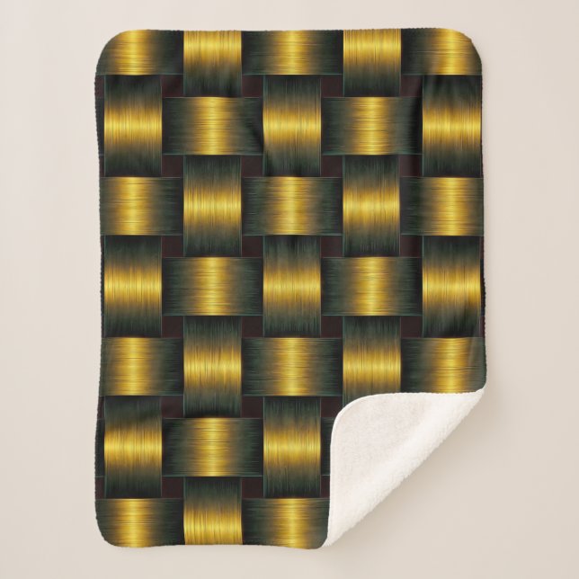Black and Gold Sherpa Blanket (Front)