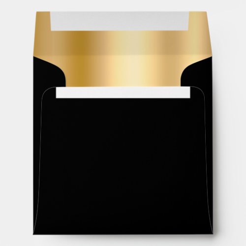 Black and Gold Shimmer Ombre Foil Glam Envelope