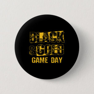 Black And Gold Shirt Game Day High School Football Button