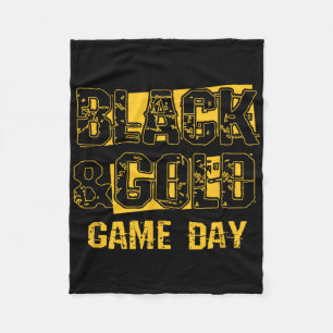 Black And Gold Shirt Game Day High School Football Fleece Blanket