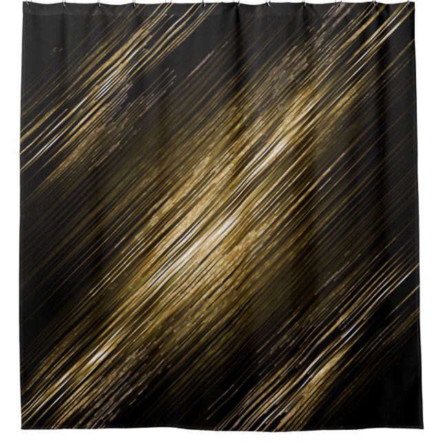 black and gold shower curtain (Front)