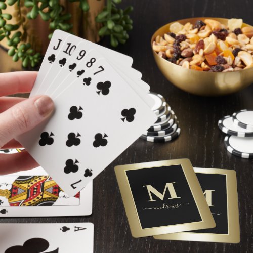 Black and gold Signature Name  Playing Cards