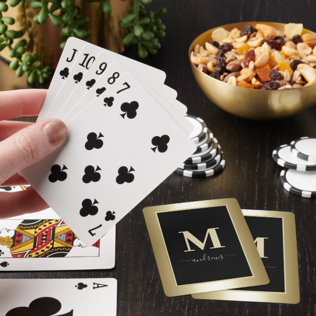 Black and gold Signature Name  Playing Cards (In Situ)