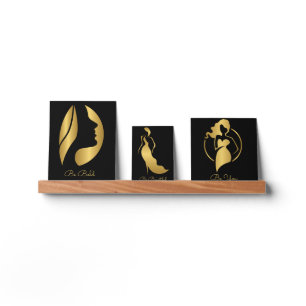 Black and Gold Silhouette Series for Salon Picture Ledge