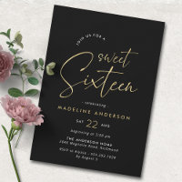 Black and Gold | Simple Glam Sweet 16 Birthday