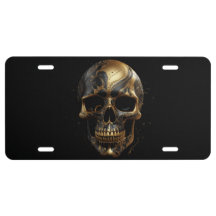 Black and gold skull