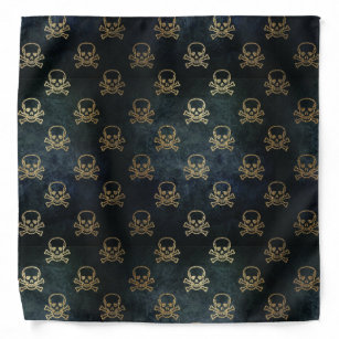 Black and Gold Skulls  Bandana