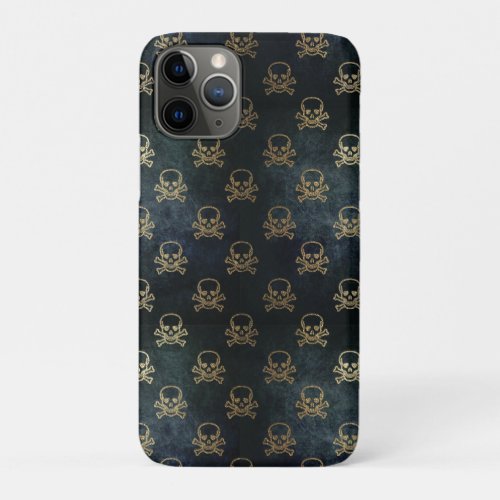 Black and Gold Skulls iPhone 11 Pro Case