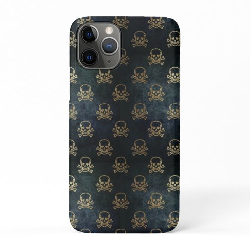 Black and Gold Skulls iPhone 11 Pro Case