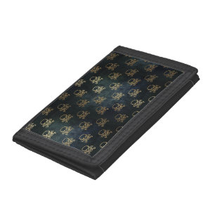 Black and Gold Skulls Tri-fold Wallet