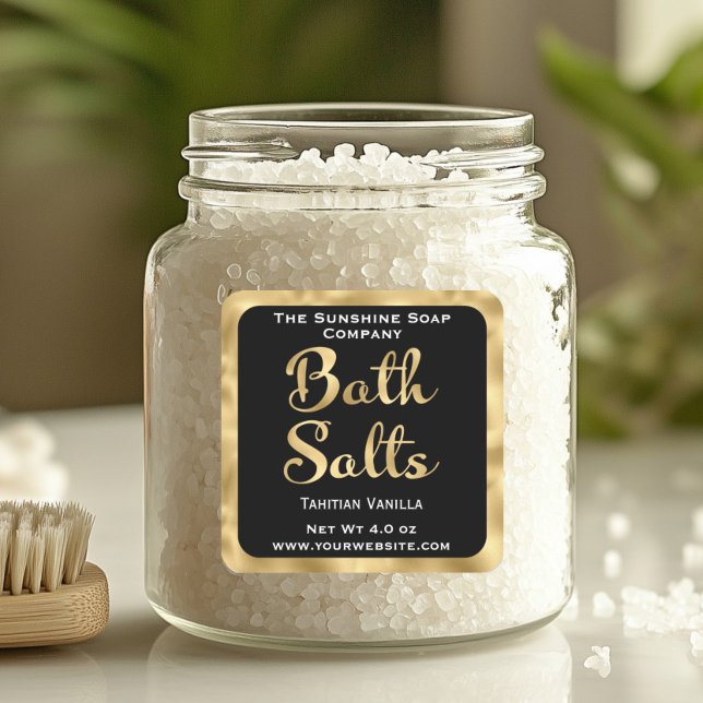 Black and gold small bath salts label (Creator Uploaded)