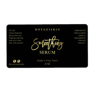 Black And Gold Smoothing Face Serum Labels
