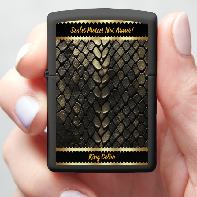 Black And Gold SnakePatterns Zippo Lighter (In Hand)