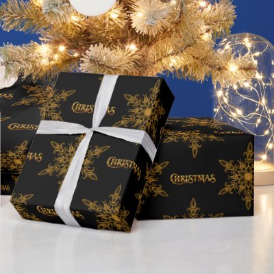 Black and Gold Snowflakes Christmas