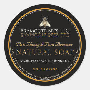 Black and Gold Soap Label Vintage Bee