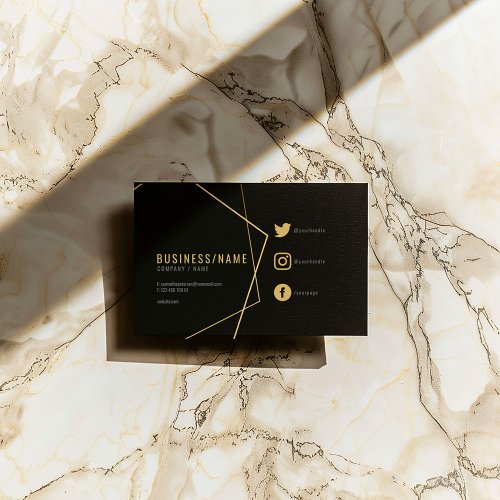 Black and gold social media business card