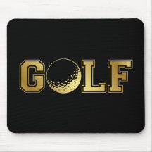 Black and Gold Sophisticated Golf Mouse Pad
