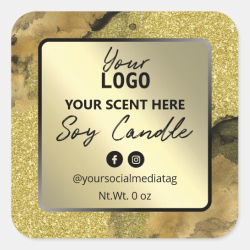 Black And Gold Soy Candle Labels