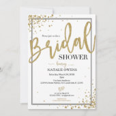 Black and Gold Sparkle Bridal Shower Invitation (Front)