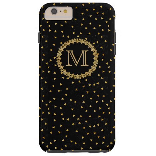 Black and Gold Sparkles Tough iPhone 6 Plus Case