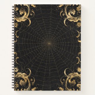 Black and Gold Spiderweb Journal