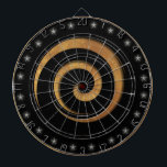 Black and Gold Spiral Regulation Dartboard<br><div class="desc">Beautiful classy design in gold and black. The swirls are more tan than gold on the actual product. Thanks to buyer for the feedback regarding this.</div>