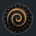 Black and Gold Spiral Regulation Dartboard<br><div class="desc">Beautiful classy design in gold and black. The swirls are more tan than gold on the actual product. Thanks to buyer for the feedback regarding this.</div>