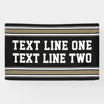 Black And Gold Sports Jersey - 2 Lines Of Text Banner by MyRazzleDazzle at Zazzle
