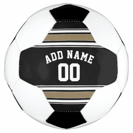 Black And Gold Sports Jersey Name - Can Edit Color Soccer Ball