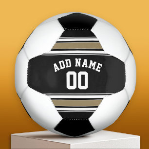 Black and Gold Sports Jersey Name - Can EDIT Color Soccer Ball