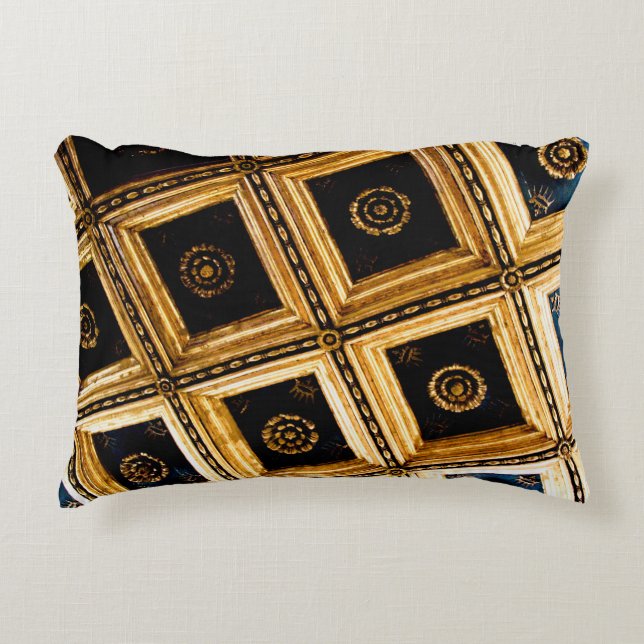 Black and Gold Squares  Accent Pillow (Front)