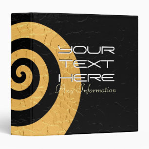 Black and gold stainless steel metal swirl 2 binder