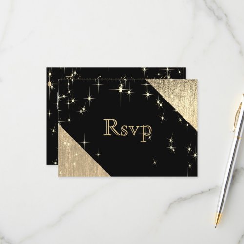 Black and Gold Starlights Wedding _ RSVP