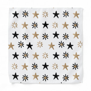 Black and Gold Stars Bandana