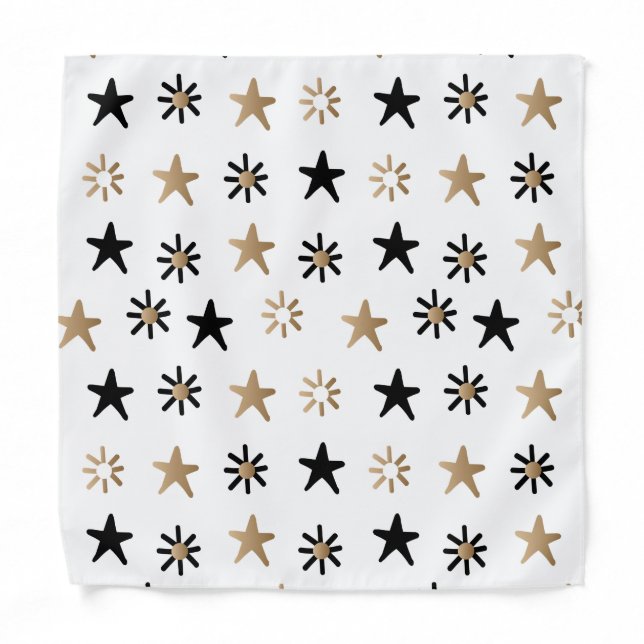 Black and Gold Stars Bandana (Front)