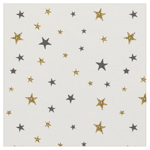 Black and Gold Stars Fabric