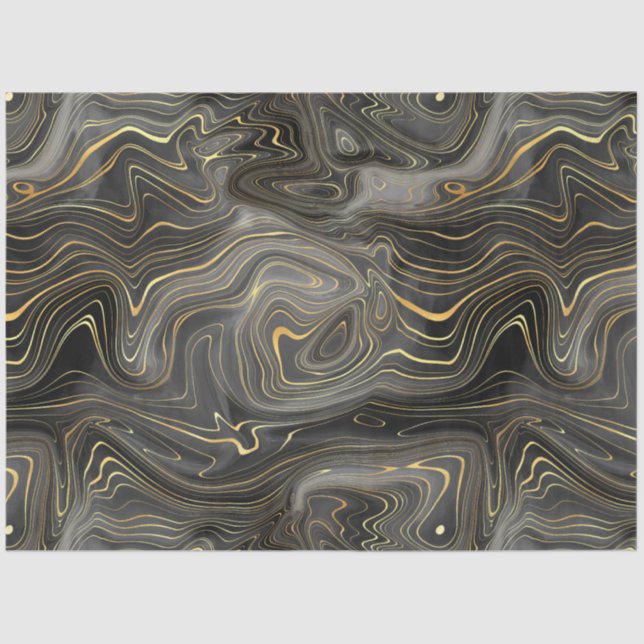 Black and Gold Strata Series Design 11 Tissue Paper (Front)