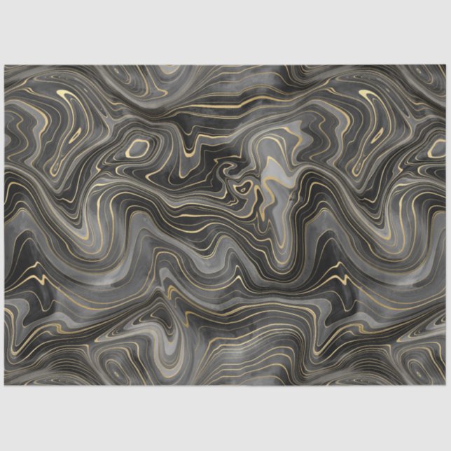 Black and Gold Strata Series Design 15 Tissue Paper (Front)