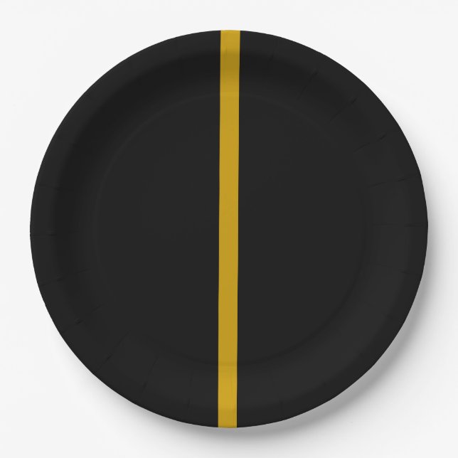 Black and Gold Stripe Plate (Front)