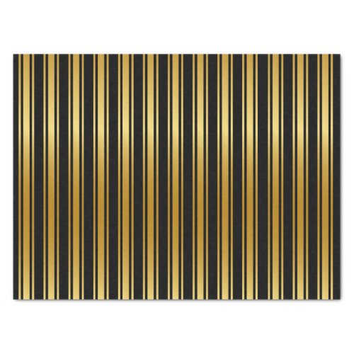Black And Gold Stripe  Tissue Paper
