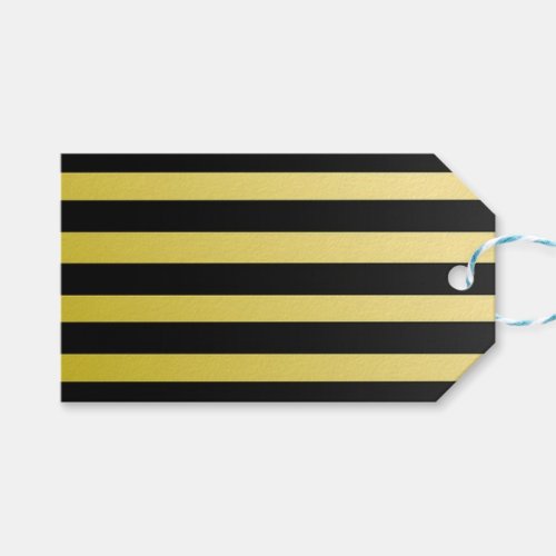 Black and Gold Striped Gift Tag