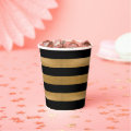 Black and Gold Striped Paper Cups | Zazzle