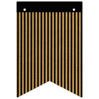 Black and Gold Stripes Bunting Flags