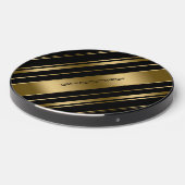 Black and gold stripes pattern wireless charger  (Front 2)