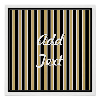 Black and Gold Stripes - School Colors Poster