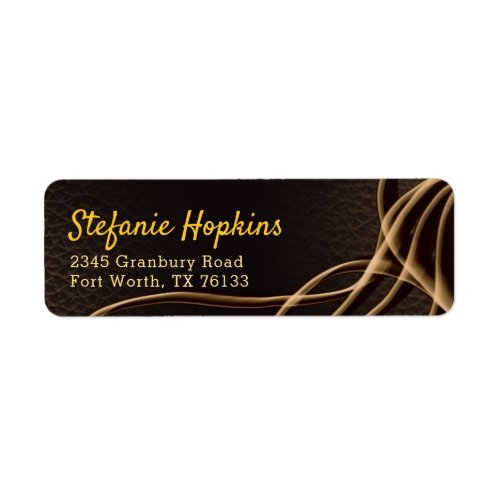 Black And Gold Stylish Script Return Address Label