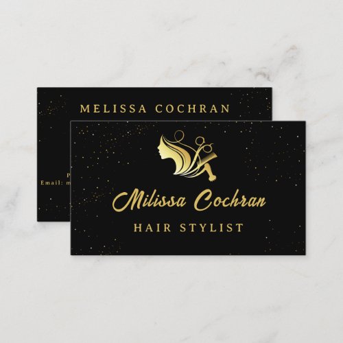 Black and Gold Stylists Palette Business Card